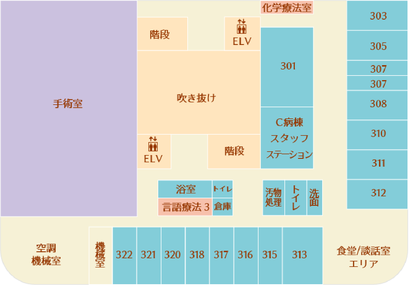 3階　C病棟・手術室フロア